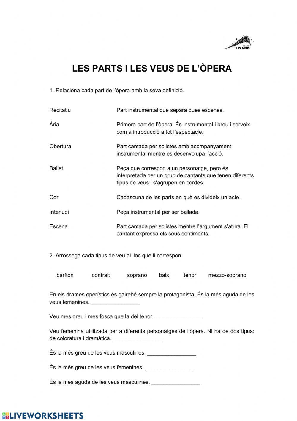 Les parts i les veus de l'òpera