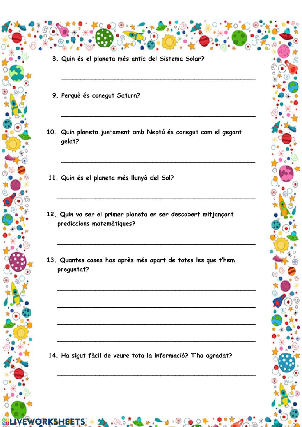 El nostre sistema solar