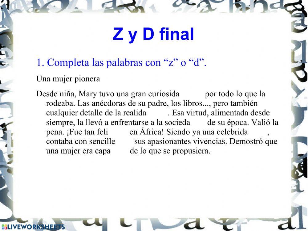 Z y D finales