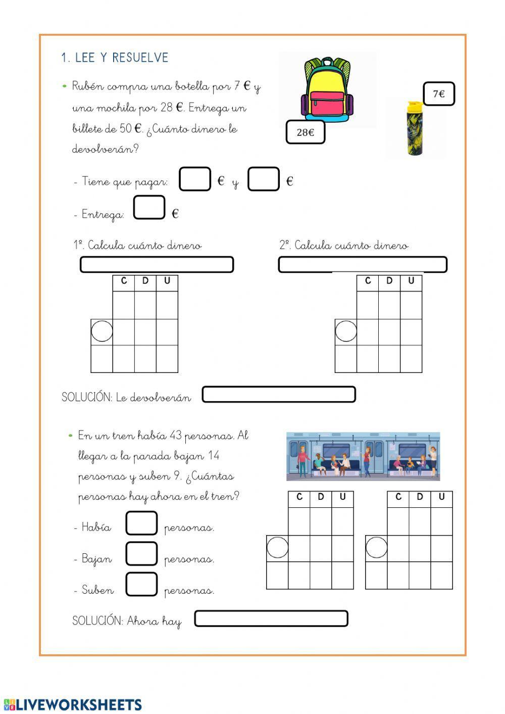 Problemas de dos operaciones