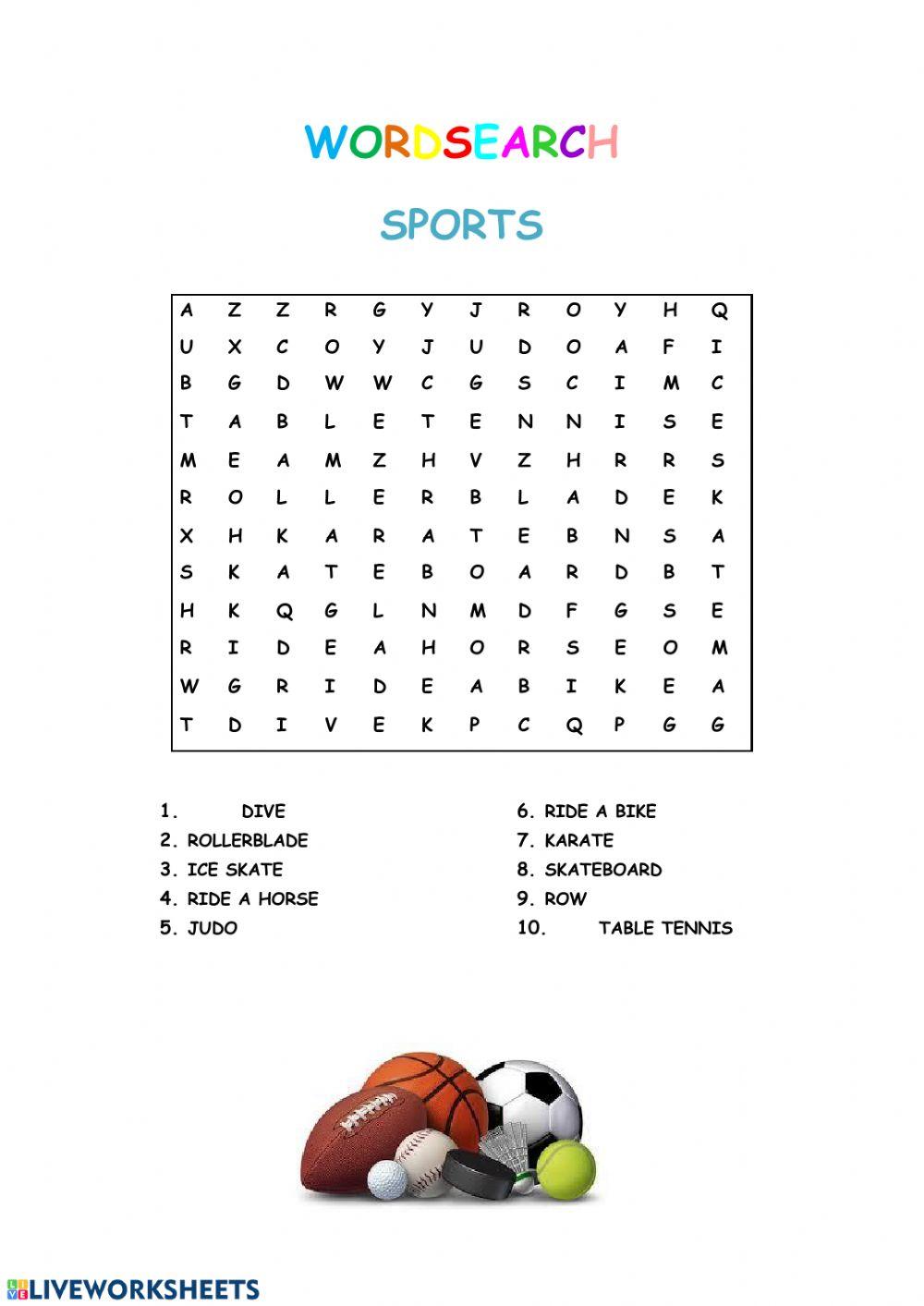 Wordsearch-sports