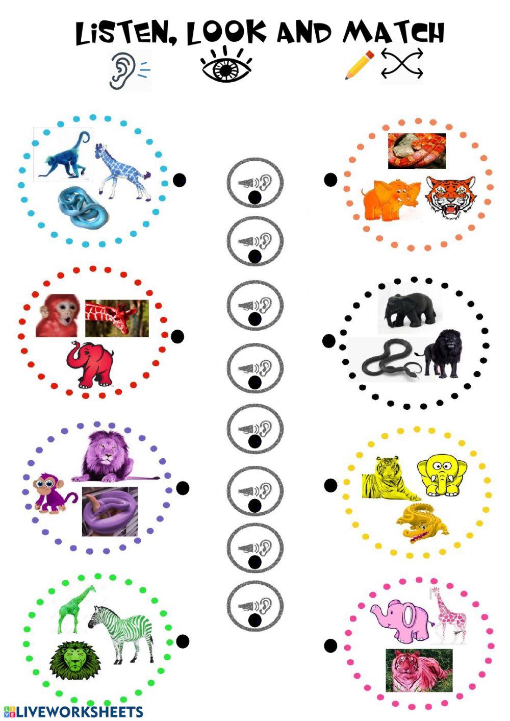 Listen, look and match.