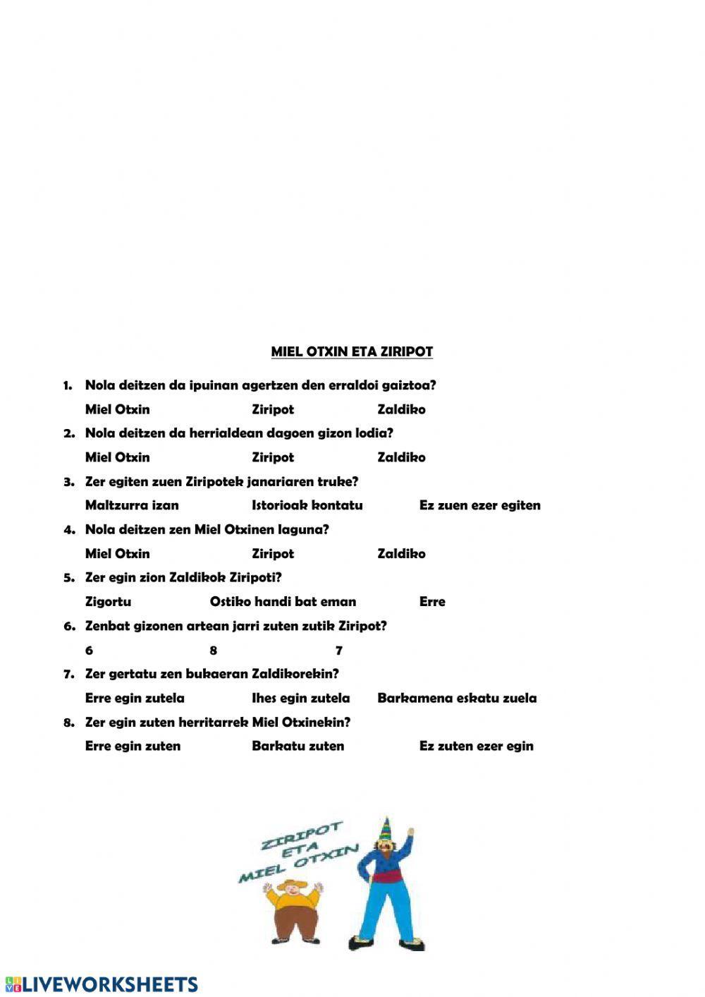 Miel otxin eta ziripot