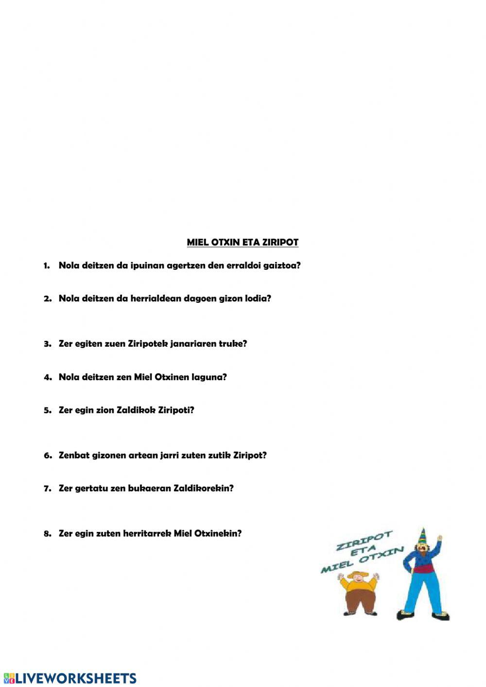 Ziripot eta miel otxin