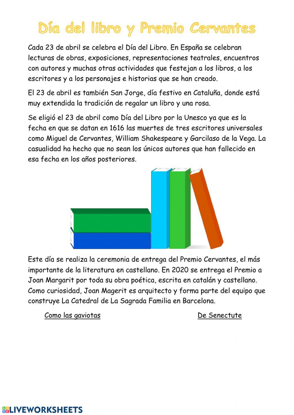 Día del Libro y Premio Cervantes 2020 Día del Libro y Premio Cervantes 2020