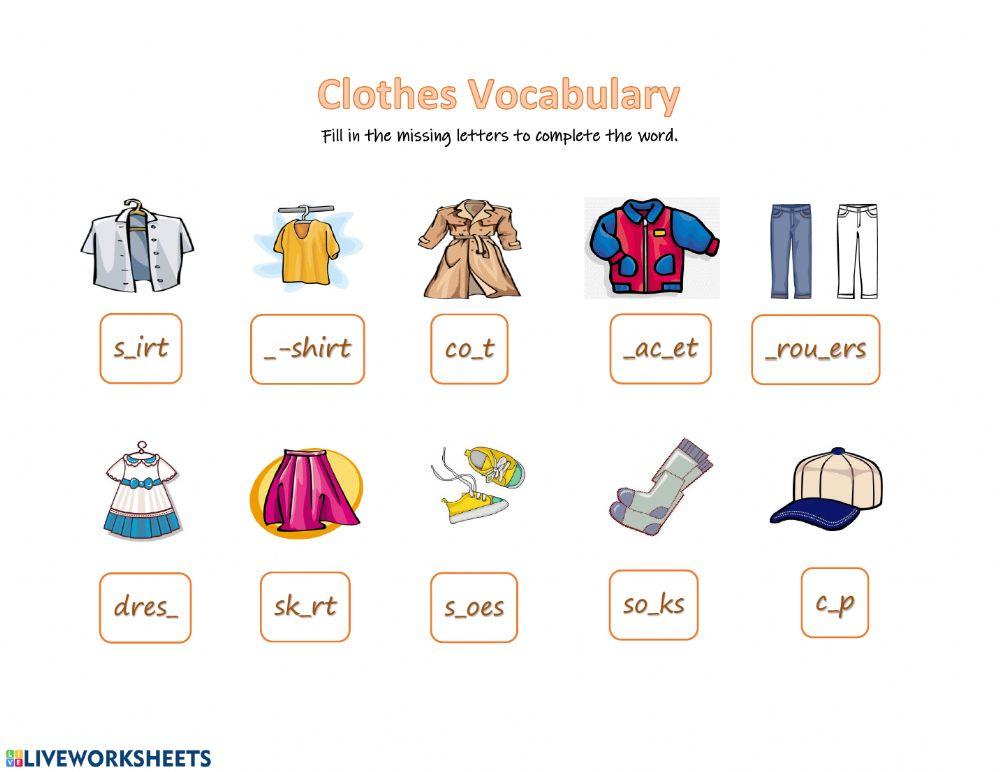 Clothes Vocabulary 2