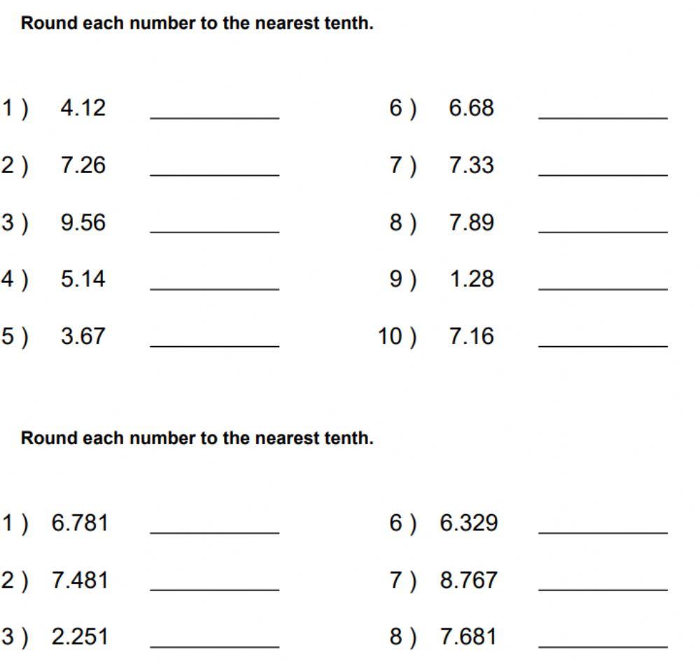 Rounding Decimals To NEarest Tenth Online Exercise For Live Worksheets rounding-decimals-to-nearest-tenth-online-exercise-for-live-worksheets