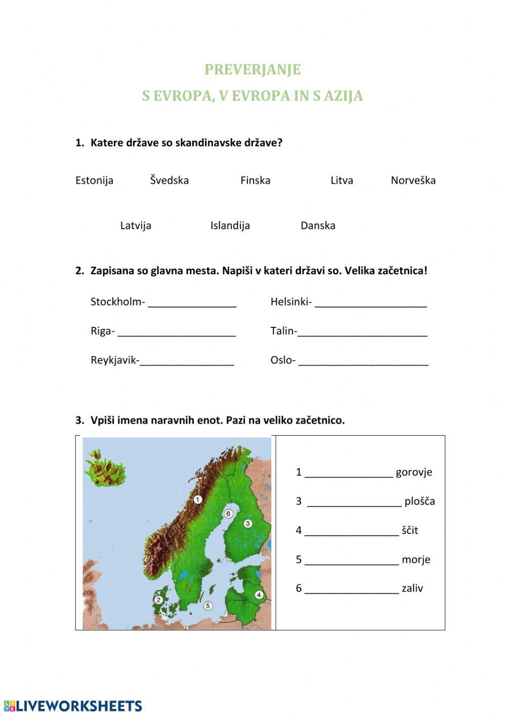 Severna in Vzhodna Evropa