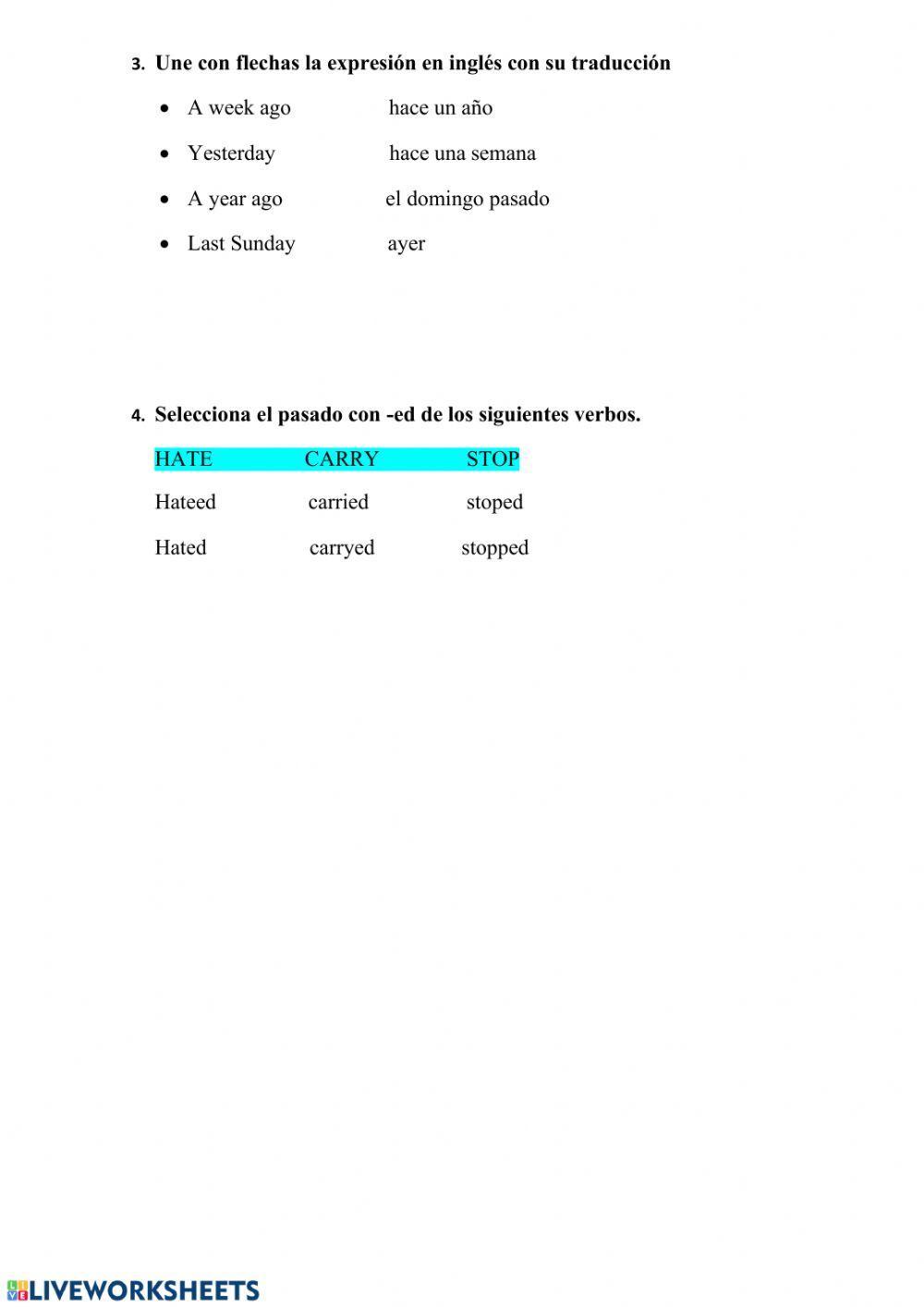 Past simple - affirmative