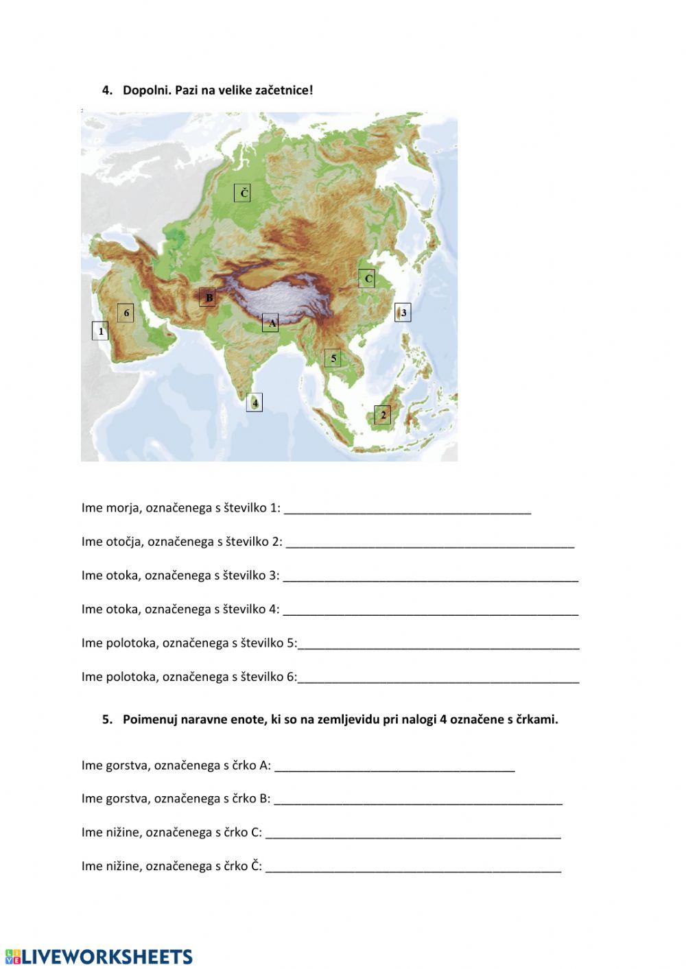 Naravnogeografske značilnosti Azije