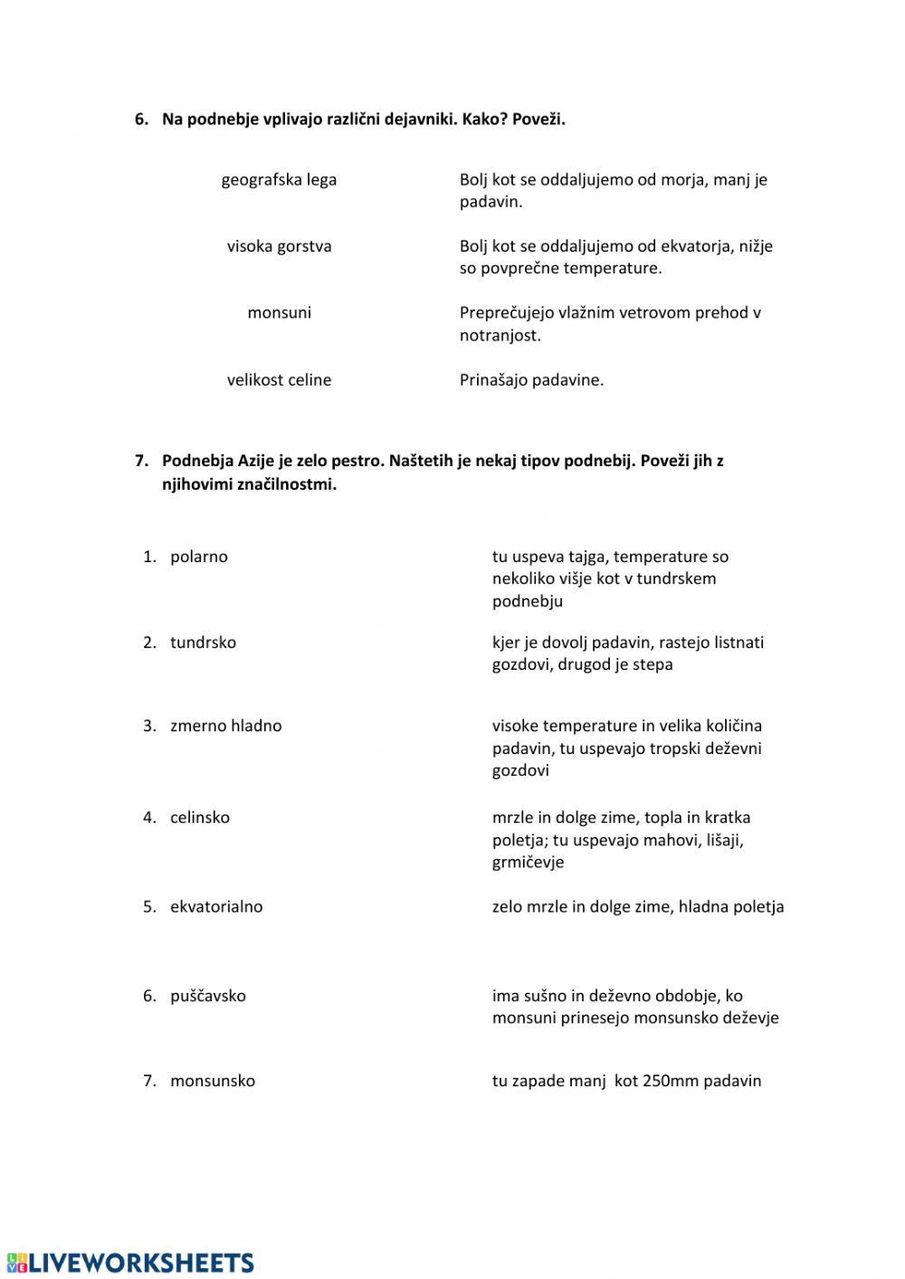 Naravnogeografske značilnosti Azije