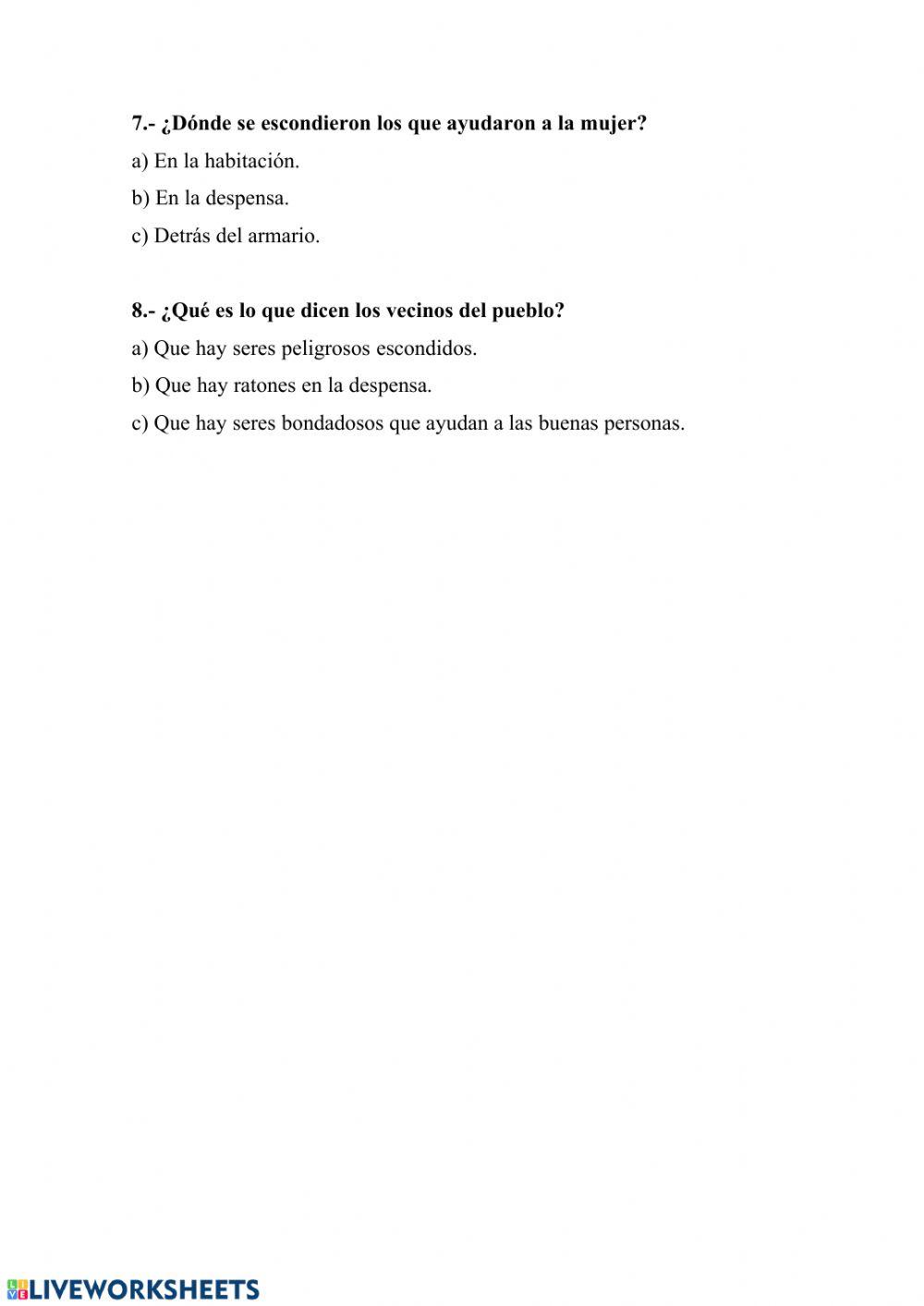 COMPRENSIÓN LECTORA 1º