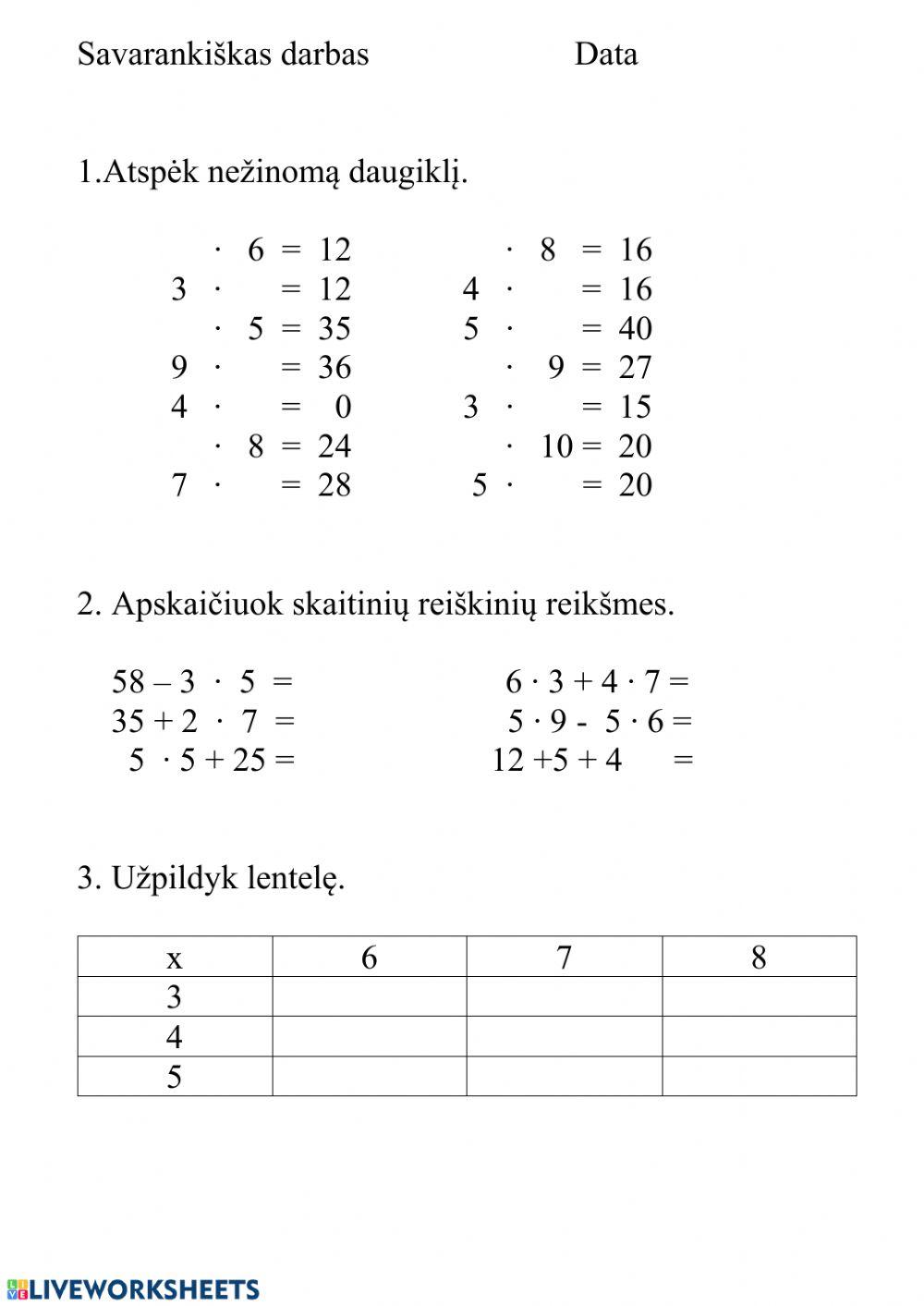 Savarankiškas darbas