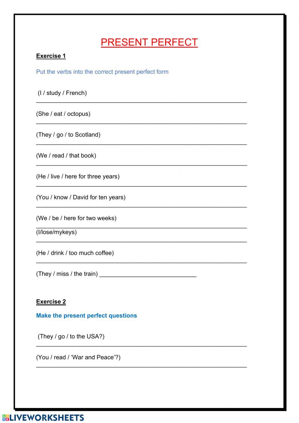 Present Perfect tense
