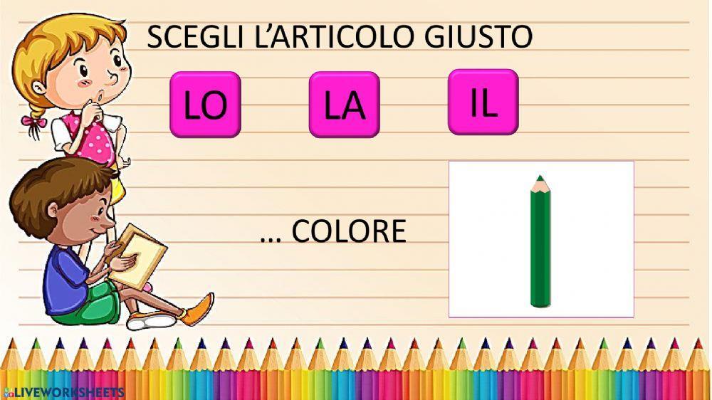 Articolo determinativo e nomi