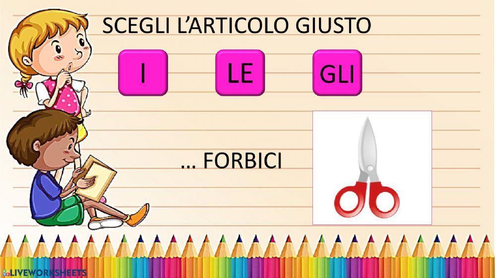 Articolo determinativo e nomi