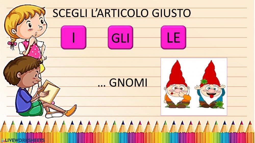 Articolo determinativo e nomi