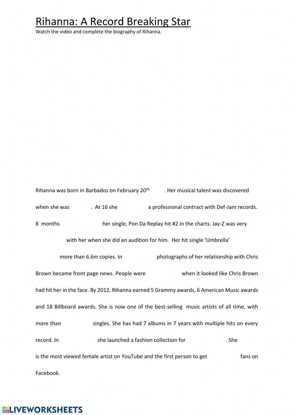 Biography Of Rihanna