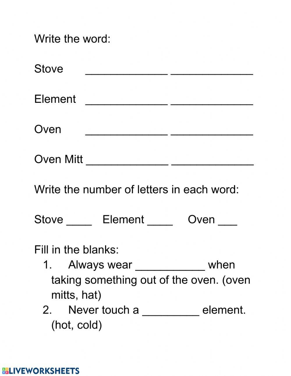 Oven and Stove Safety