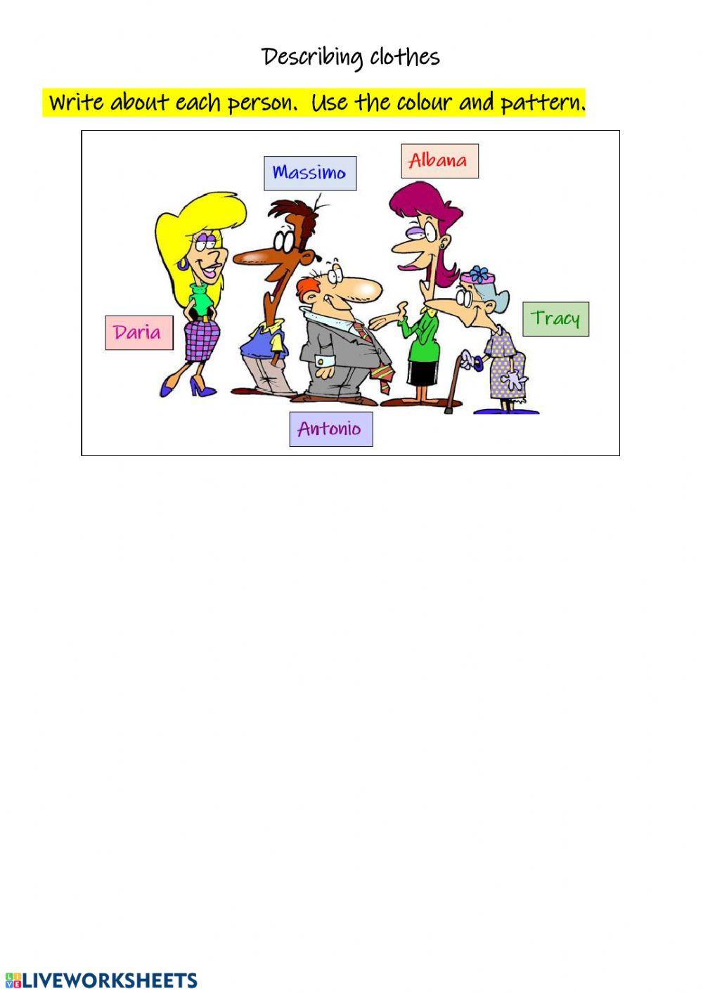 Clothes and pat Free Interactive Worksheets 123482