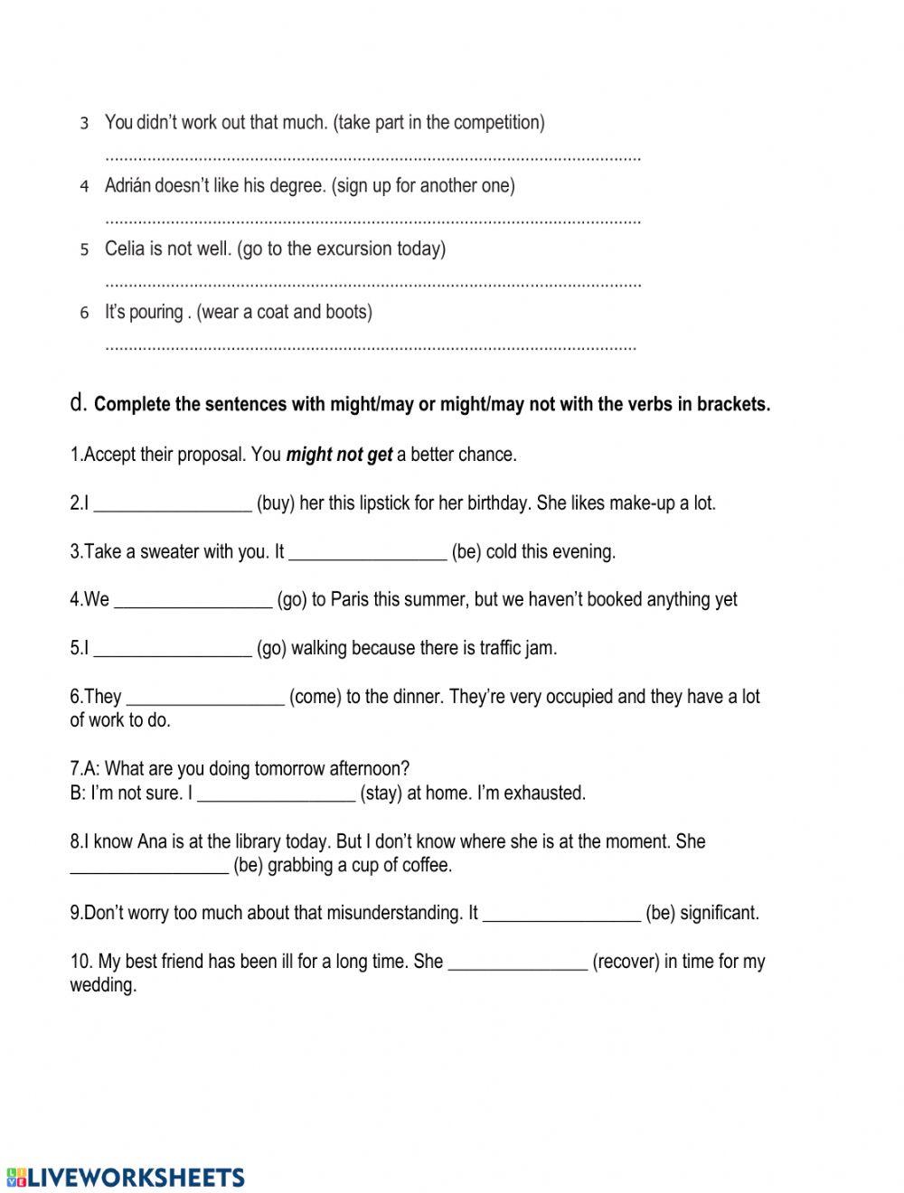 Modal verbs - simple forms