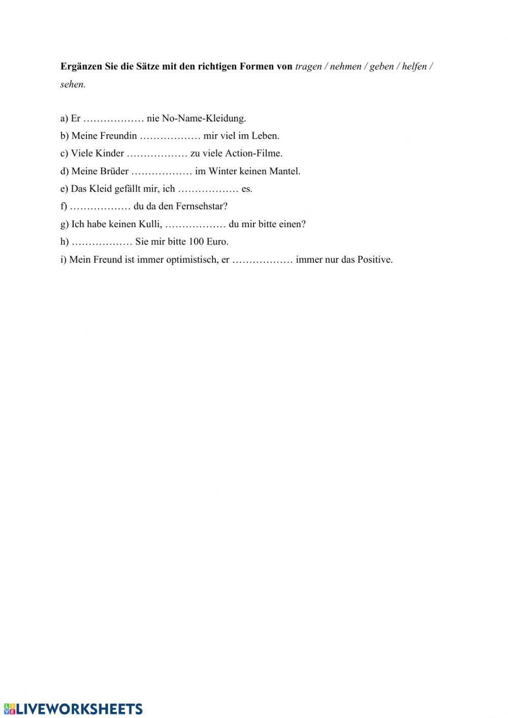 Verben mit Vokalwechsel