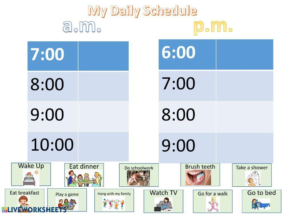 Am and pm schedule
