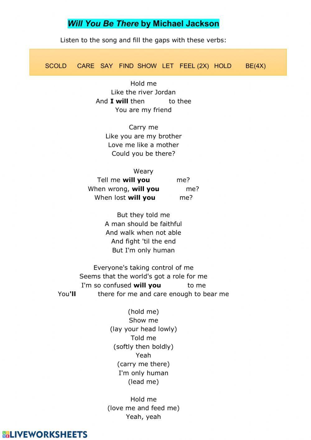 Will you be there by M.Jackson