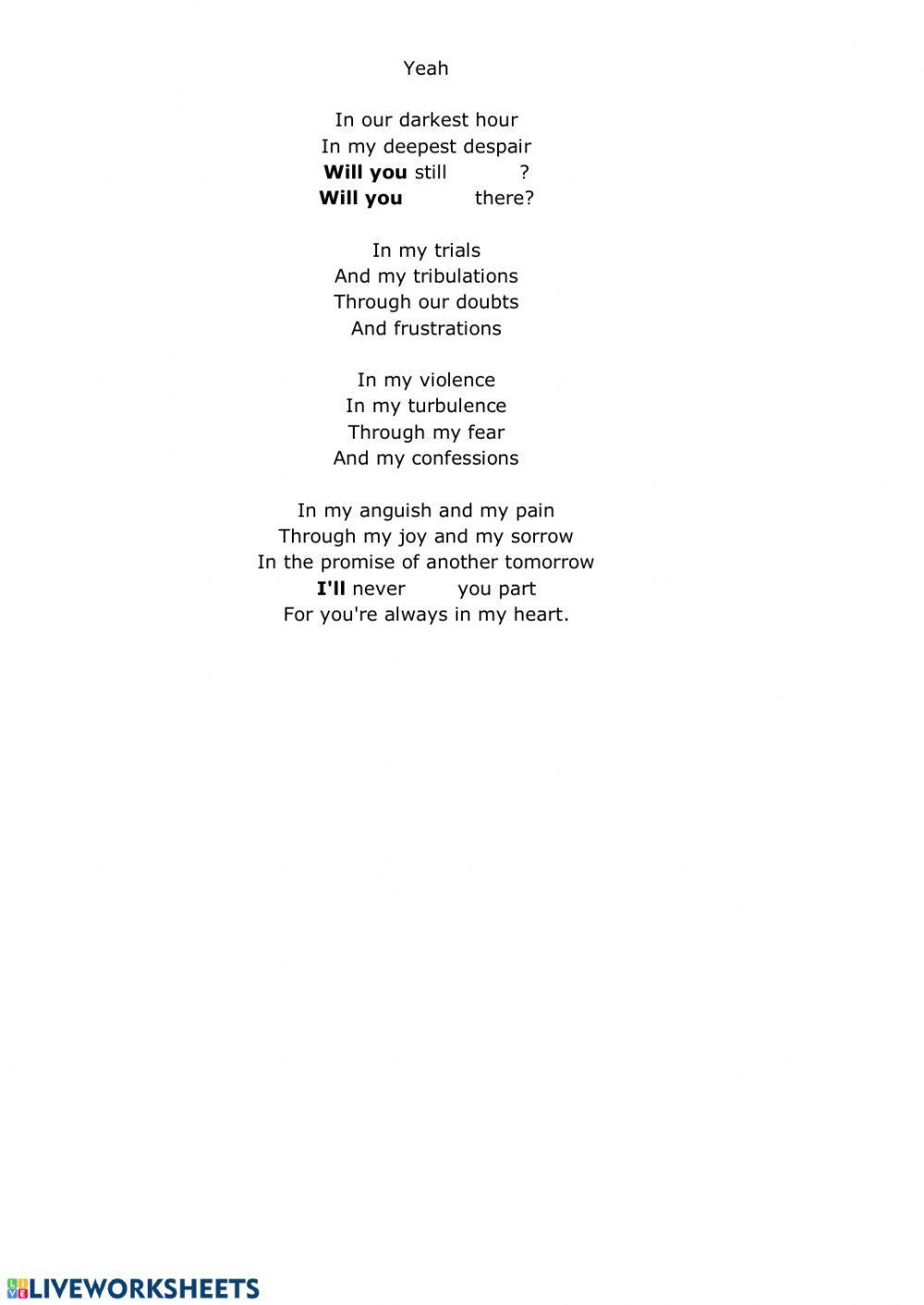 Will you be there by M.Jackson