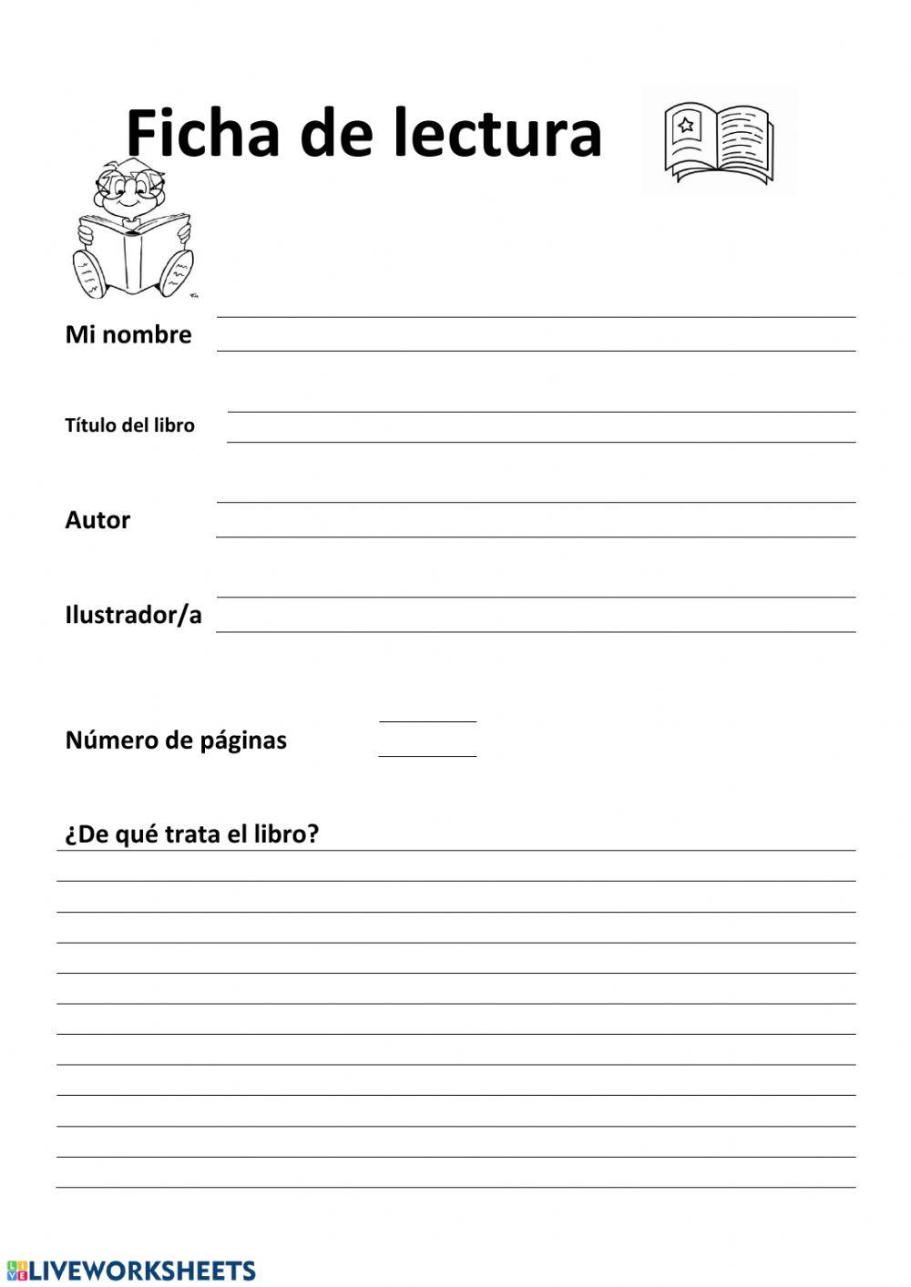 Ficha de lectura de primero de Primaria