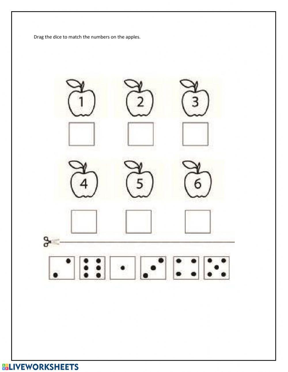 Numbers 1 6 online worksheet for k 1 live worksheets
