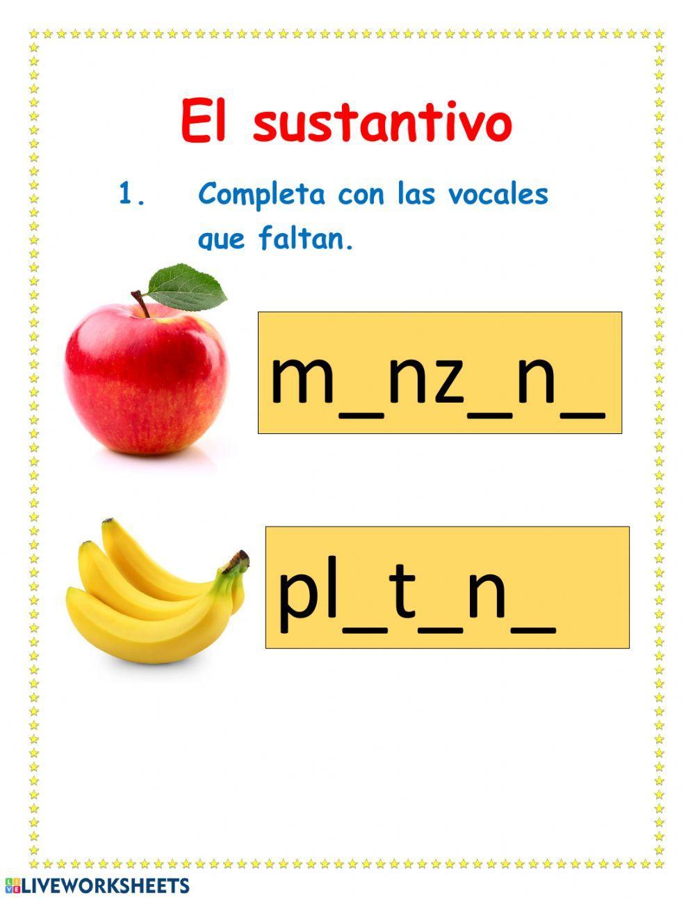 El sustantivo (frutas)