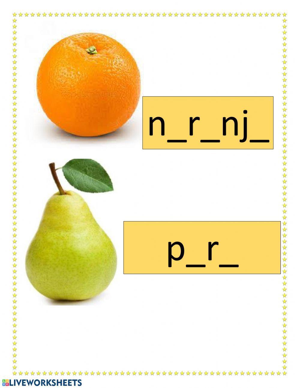 El sustantivo (frutas)