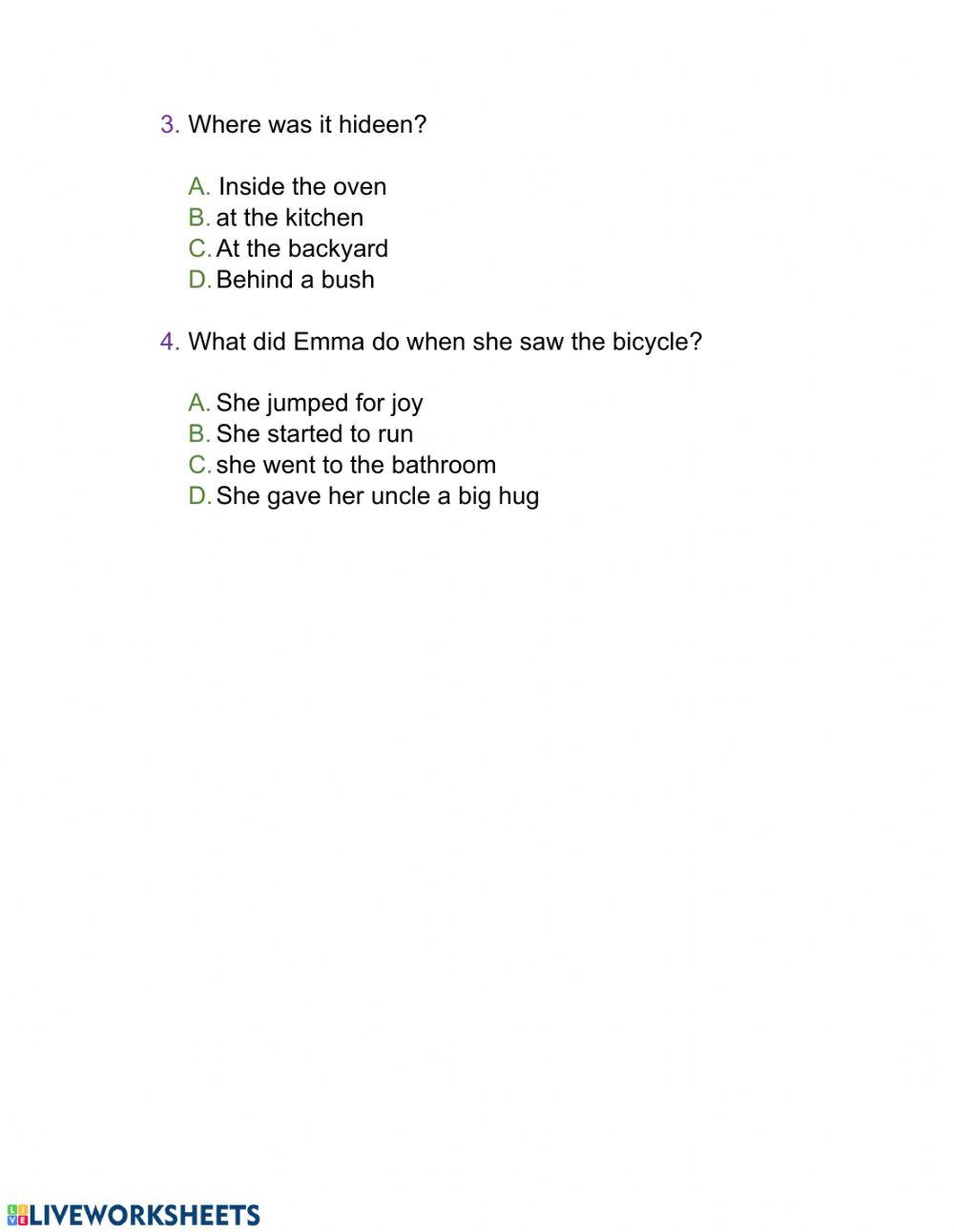 Reading comprehension