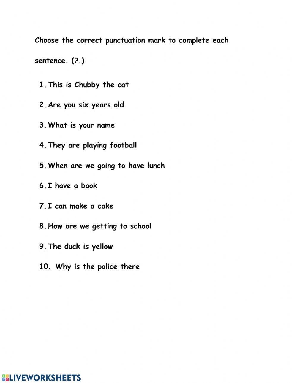 Punctuation Marks (? .) Punctuation Marks (? .)