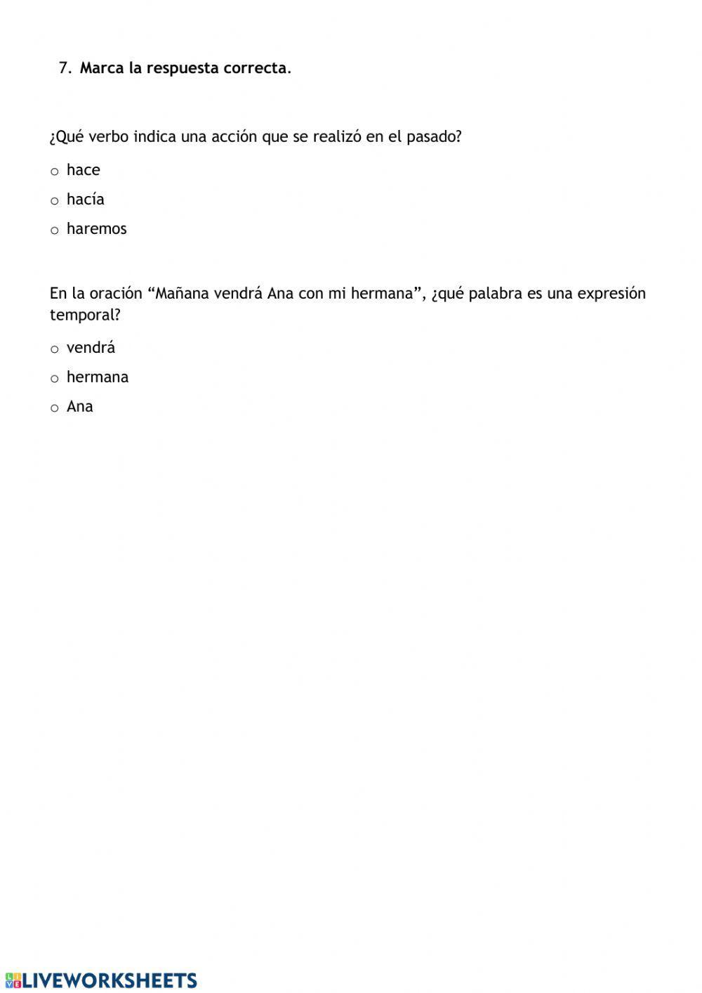 VERBOS: PASADO, PRESENTE Y FUTURO