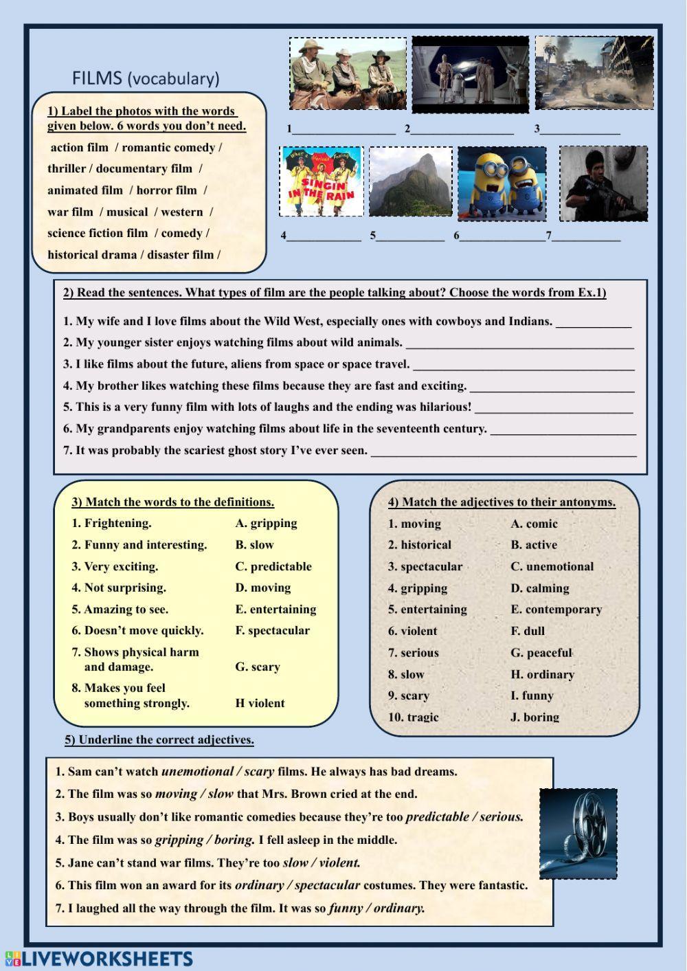 Films (vocabulary) Films (vocabulary)