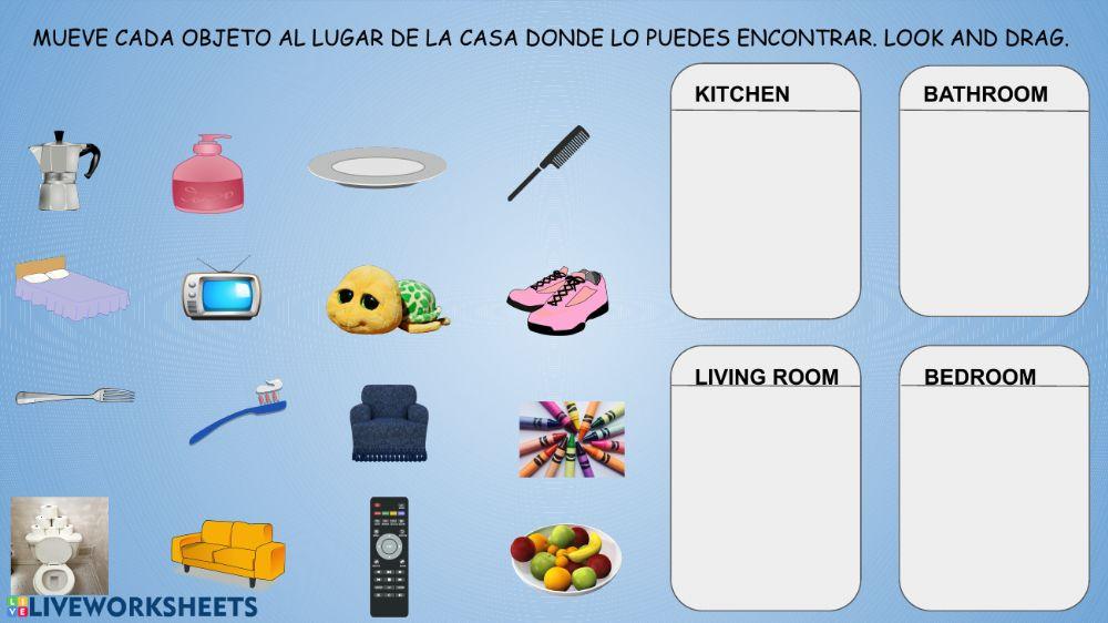 Parts of the house (Look and drag)