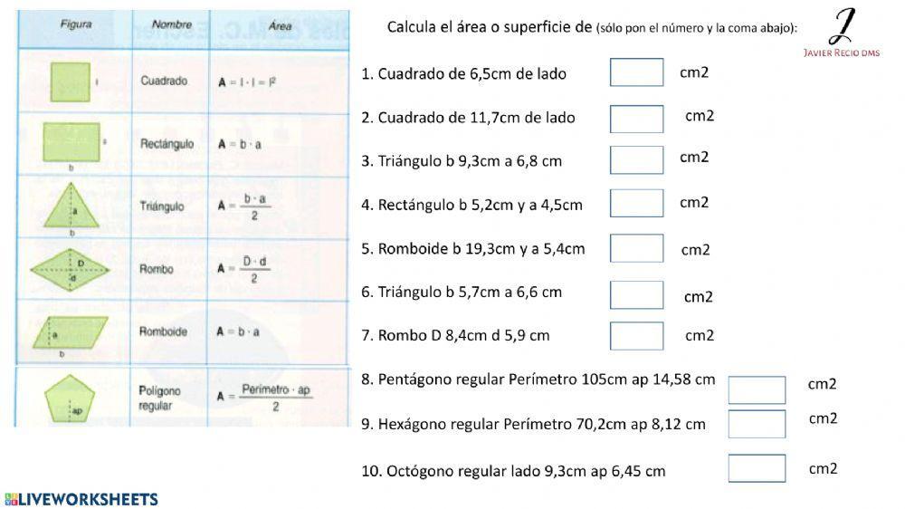 Cálculo de superficies 2