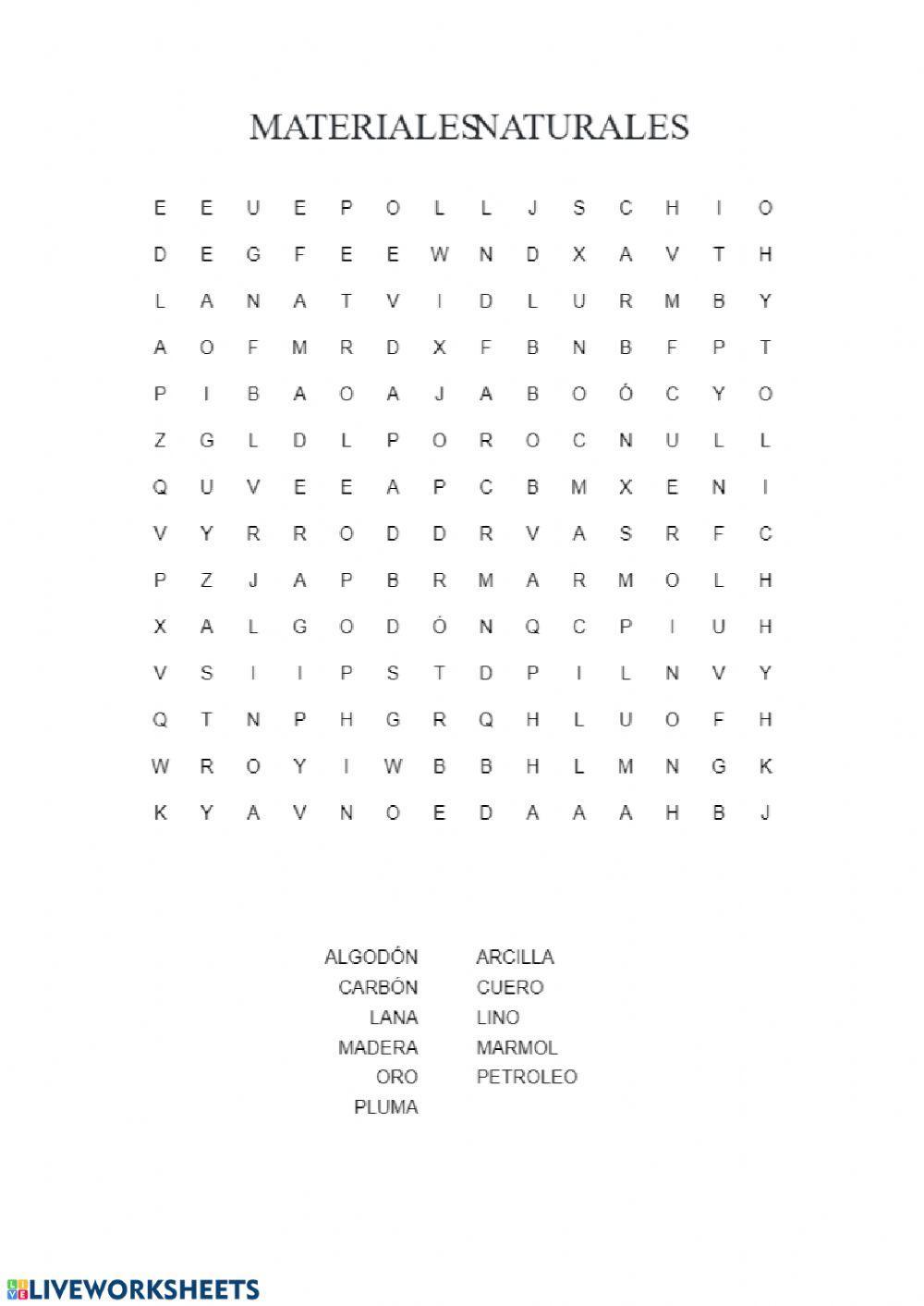 Materiales naturales y artificiales