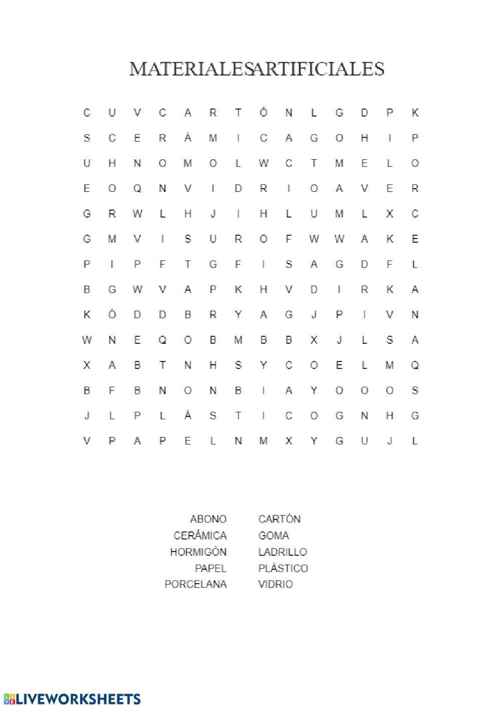 Materiales naturales y artificiales