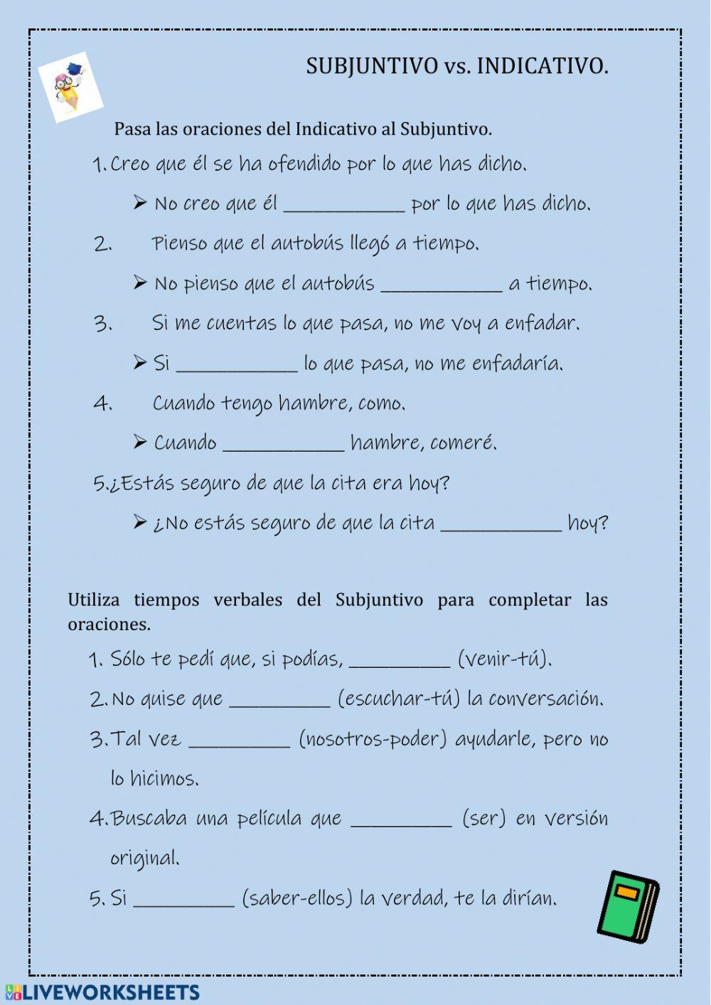 Subjuntivo vs. Indicativo