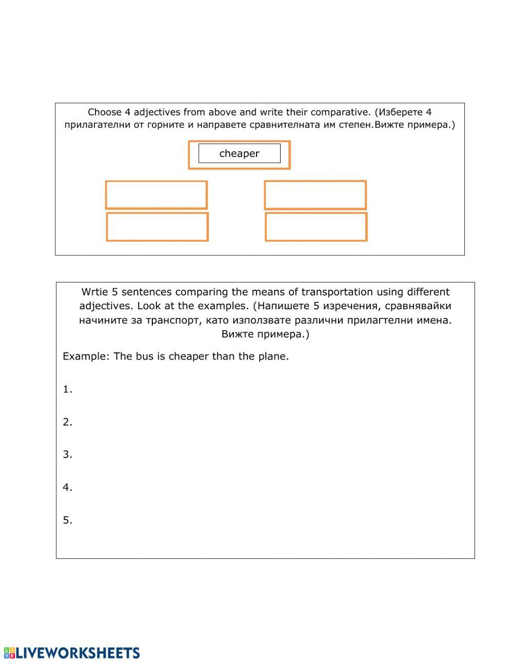 Transportation and comparatives