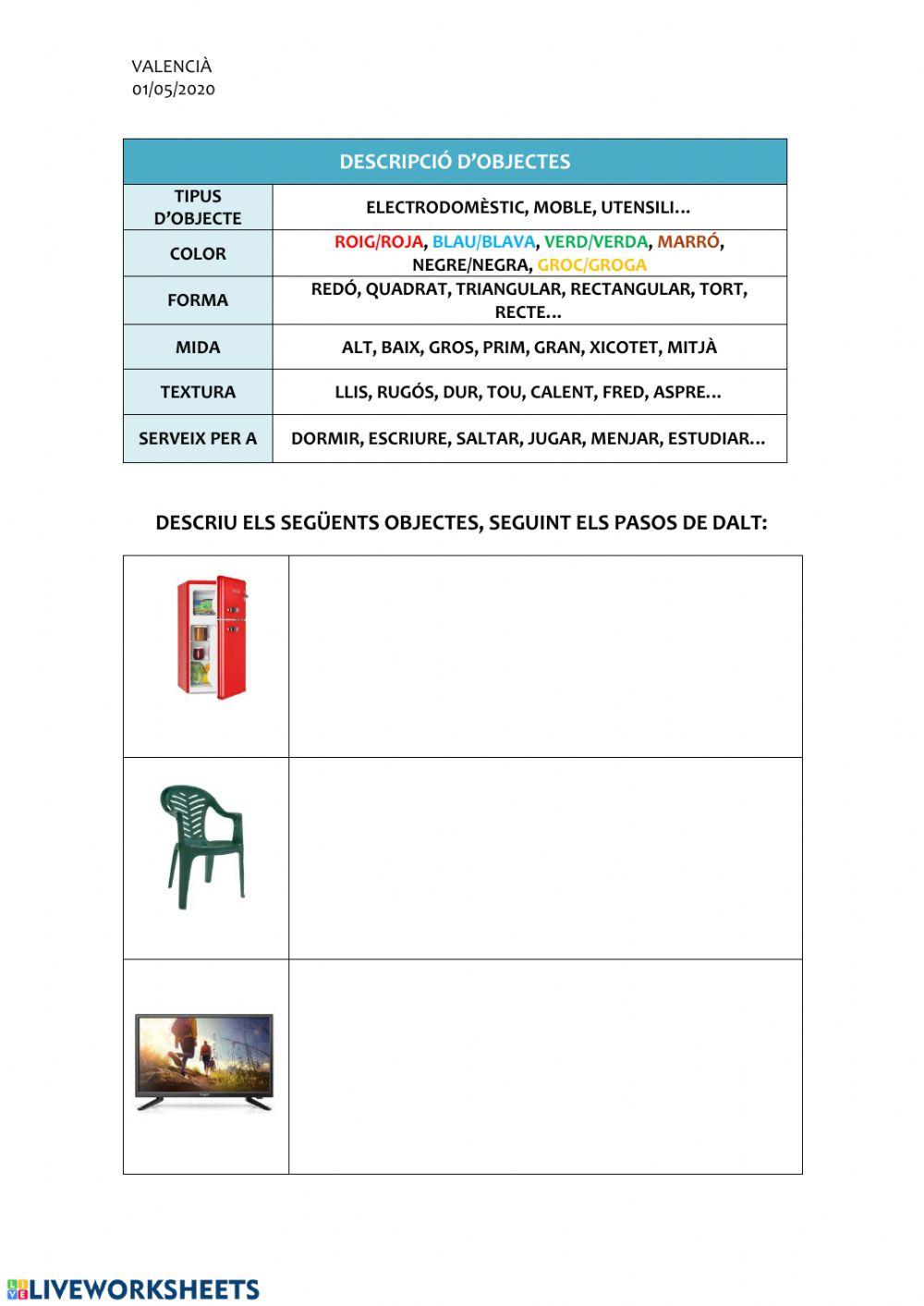 Descripció d'objectes