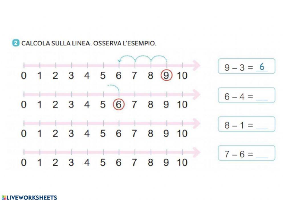 Sottrazioni linea pag 63