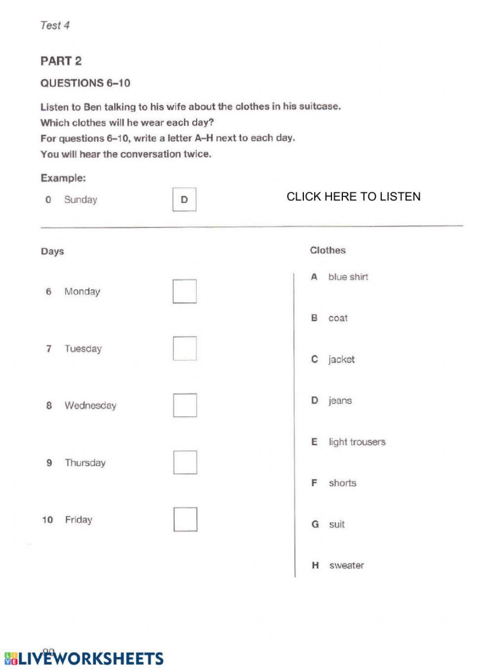 Form 5 Listening Test
