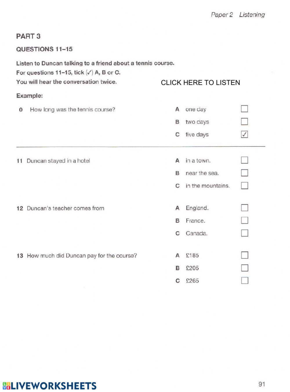 Form 5 Listening Test
