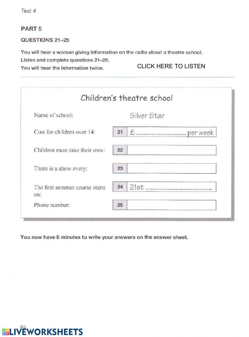 Form 5 Listening Test