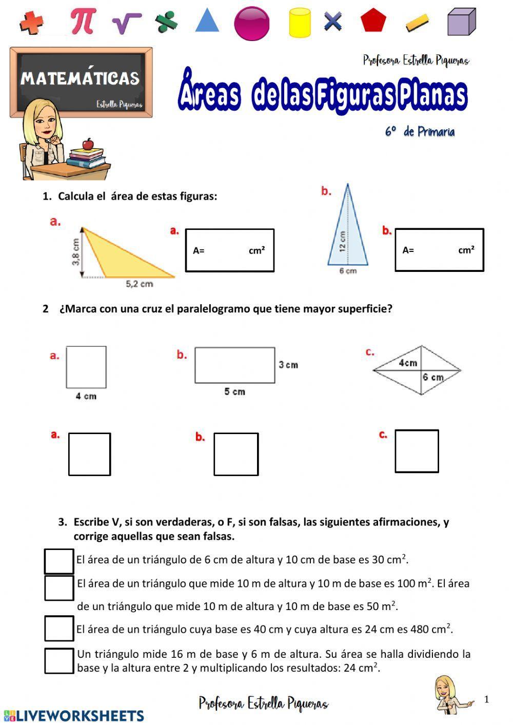 Áreas de las figuras planas