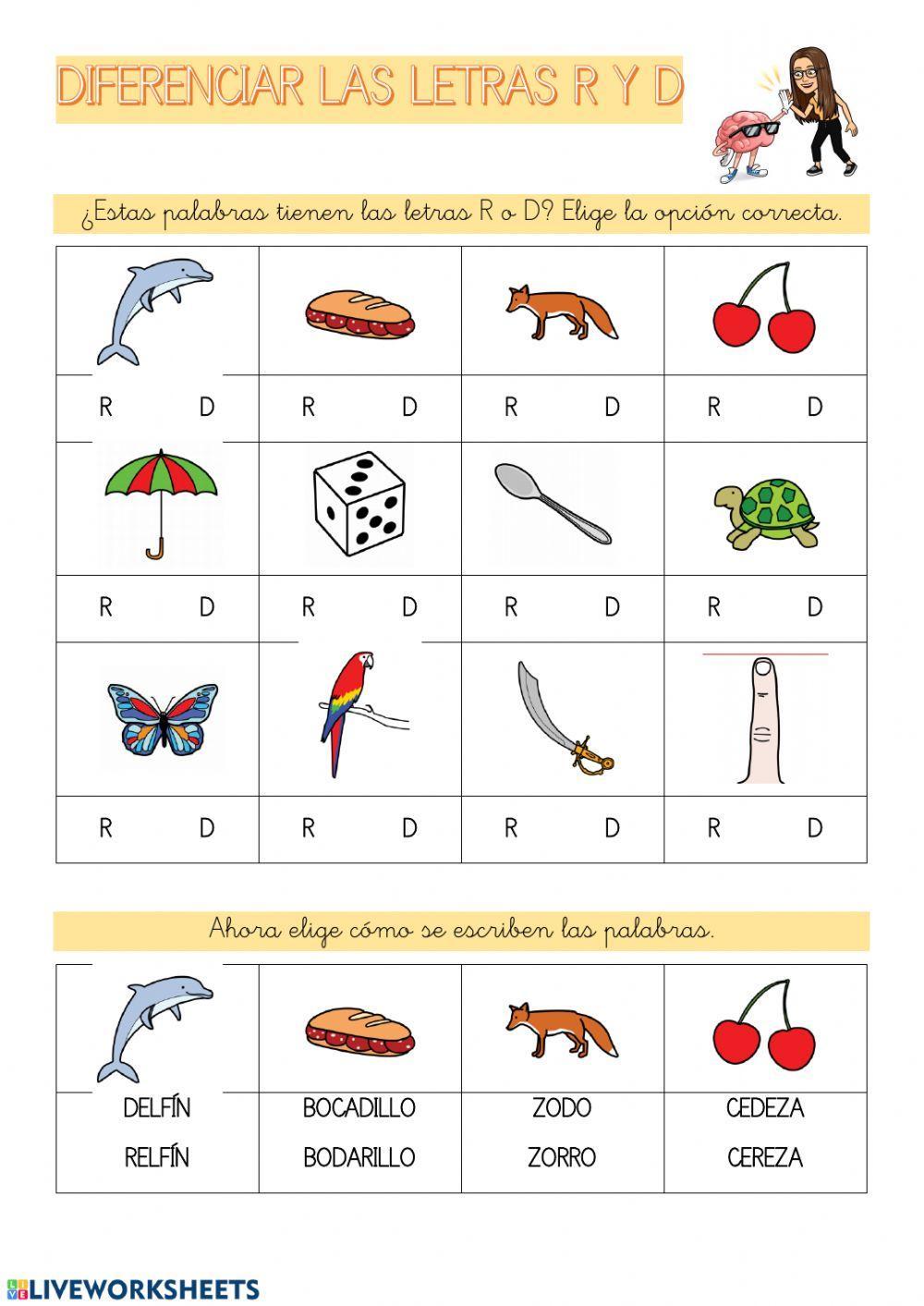Diferenciar fonemas R y D